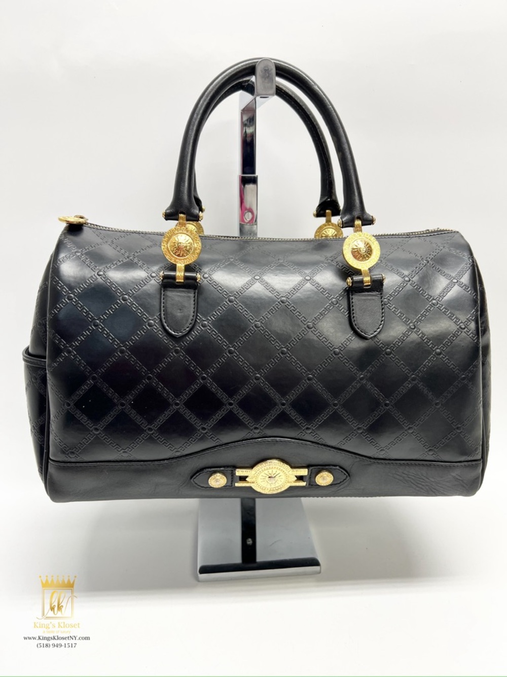 Versace leather Boston bag